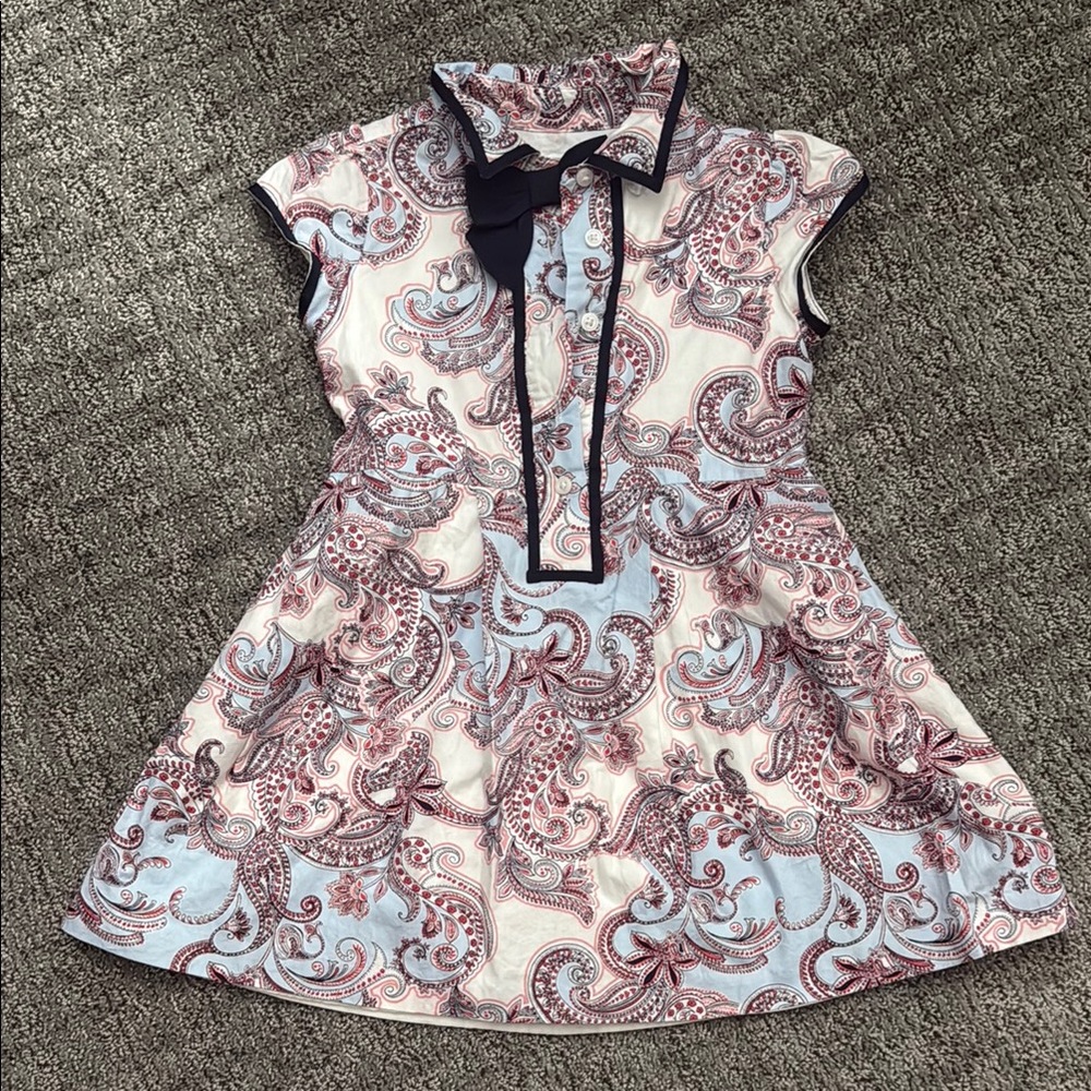 Janie and Jack White Cream A-Line Dress with Pleated Ruffled Details